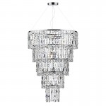 Escala - Crystal with Chrome 6 Light Waterfall Chandelier Escala - Crystal with Chrome 6 Light Waterfall Chandelier