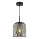 Dar_Vol3-ESI0110 - Esila - Matt Black Pendant with Decorative Smoked Glass