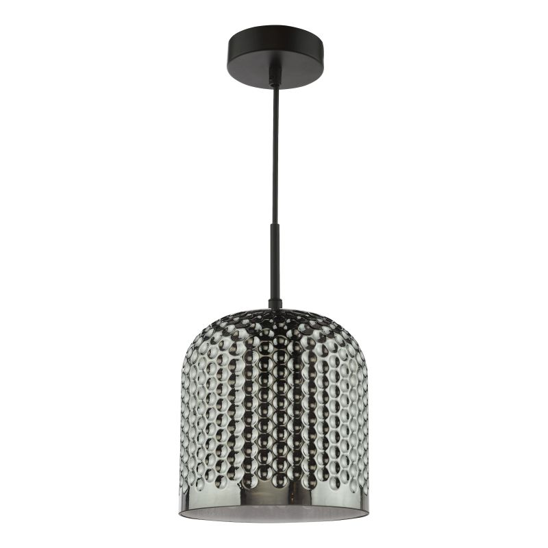 Dar_Vol3-ESI0110 - Esila - Matt Black Pendant with Decorative Smoked Glass