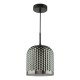 Dar_Vol3-ESI0110 - Esila - Matt Black Pendant with Decorative Smoked Glass