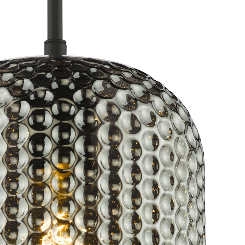 Dar_Vol3-ESI0110 - Esila - Matt Black Pendant with Decorative Smoked Glass