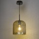 Dar_Vol3-ESI0110 - Esila - Matt Black Pendant with Decorative Smoked Glass