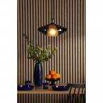 Esmeralda - Black Pendant with Opal & Blue Glasses Esmeralda - Black Pendant with Opal & Blue Glasses