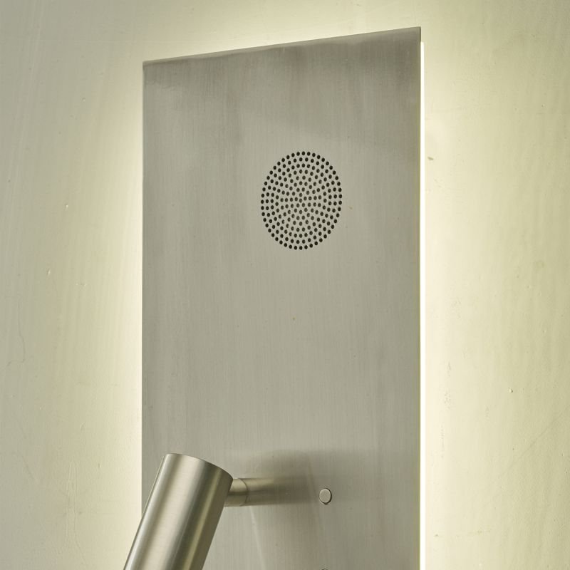 LED Lights - Eta - LED Satin Nickel with Bluetooth Speaker Double Wall Lamp Dar-ETA7146 - Eta - LED Satin Nickel with Bluetooth Speaker Double Wall Lamp