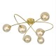 Dar-ETT6435 - Etta - Ribbed Amber Glass & Gold 6 Light Ceiling Lamp
