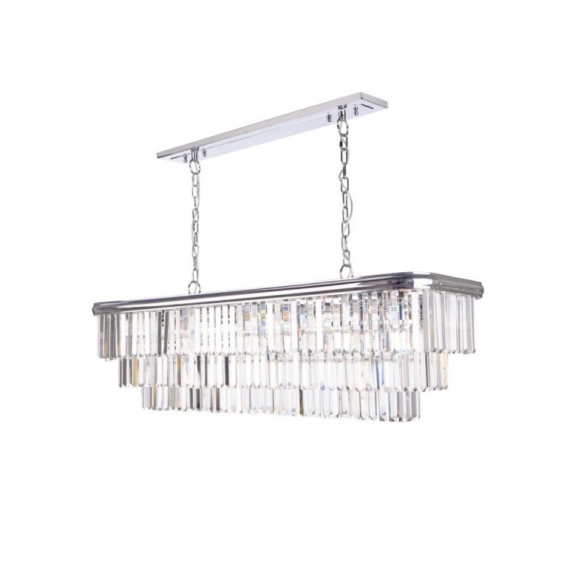 Kitchen Lights - Eulalia - Crystal & Chrome 10 Light over Island Fitting Dar-EUL2350 - Eulalia - Crystal & Chrome 10 Light over Island Fitting