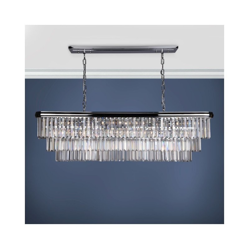 Kitchen Lights - Eulalia - Crystal & Chrome 10 Light over Island Fitting Dar-EUL2350 - Eulalia - Crystal & Chrome 10 Light over Island Fitting