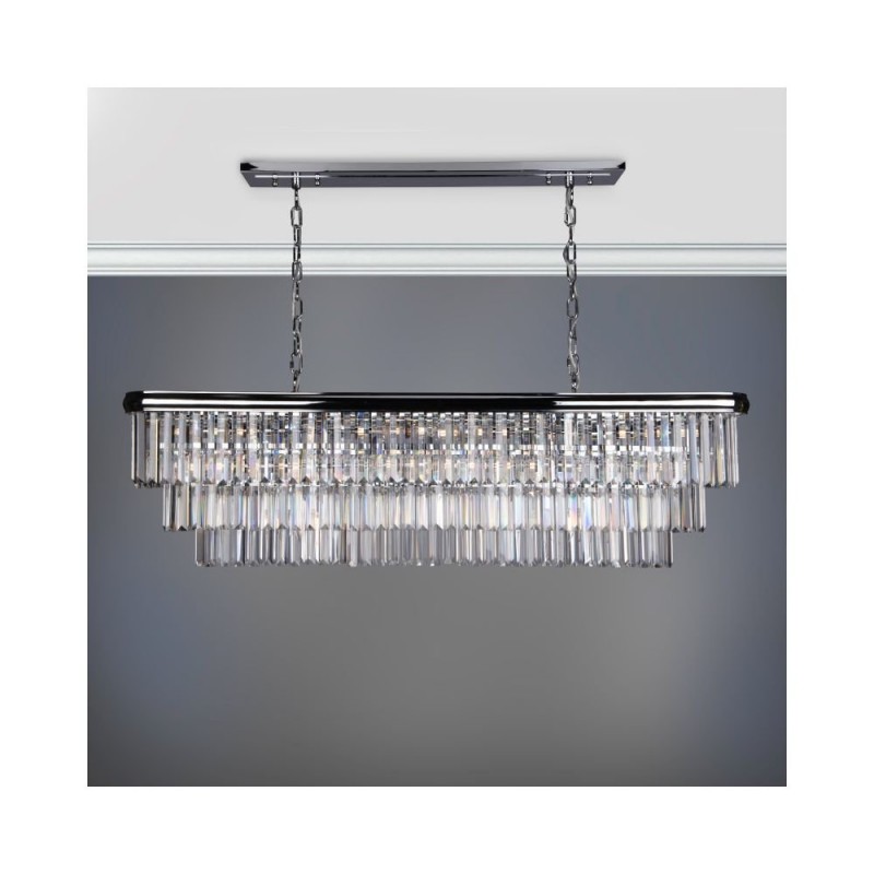 Kitchen Lights - Eulalia - Crystal & Chrome 10 Light over Island Fitting Dar-EUL2350 - Eulalia - Crystal & Chrome 10 Light over Island Fitting