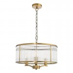 Evelyn - Antique Bronze 3 Light Pendant with Clear Glass Rods Evelyn - Antique Bronze 3 Light Pendant with Clear Glass Rods