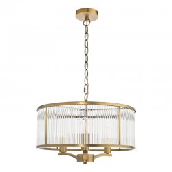 Evelyn - Antique Bronze 3 Light Pendant with Clear Glass Rods Evelyn - Antique Bronze 3 Light Pendant with Clear Glass Rods