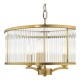 Dar-EVE0363 - Evelyn - Antique Bronze 3 Light Pendant with Clear Glass Rods