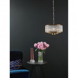 Evelyn - Antique Bronze 3 Light Pendant with Clear Glass Rods Evelyn - Antique Bronze 3 Light Pendant with Clear Glass Rods