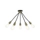 Ceiling Lights - Eydie - Antique Brass & Black 5 Light Semi Flush Wisebuys-EYD5475 - Eydie - Antique Brass & Black 5 Light Semi Flush