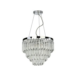 Fame - Nickel 5 Light Chandelier with Sculpted Glass Fame - Nickel 5 Light Chandelier with Sculpted Glass