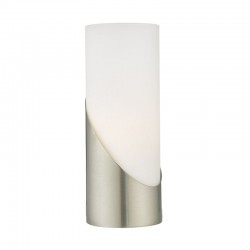 Faris - Satin Nickel Touch Lamp with Opal Glass Faris - Satin Nickel Touch Lamp with Opal Glass