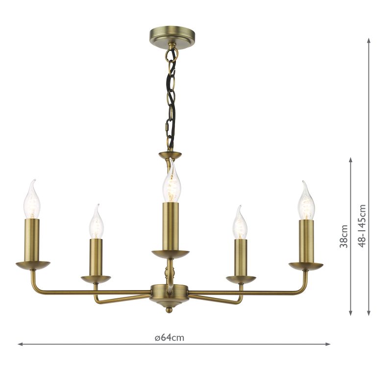 Dar-FAV0563 - Favian - Warm Matt Bronze 5 Light Centre Fitting