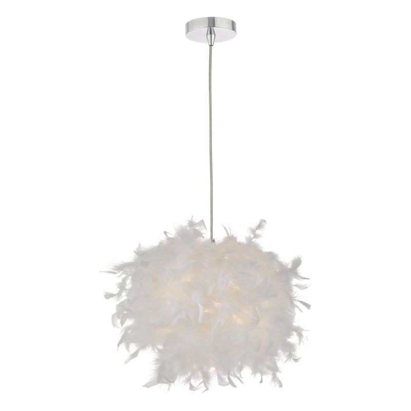 Accessories - Feather - Real White Feathers Shade for Hanging Pendant Wisebuys-FEA652 - Feather - Real White Feathers Shade for Hanging Pendant