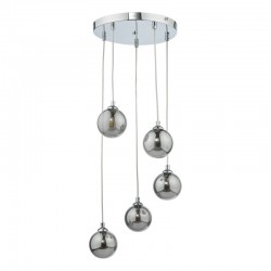 Federico - Chrome 5 Light Cluster Pendant with Smoked Mirrored Glass Federico - Chrome 5 Light Cluster Pendant with Smoked Mirrored Glass