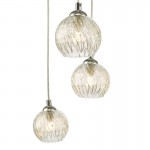 Federico - Black 5 Light Cluster Pendant with Clear Wire Glass Federico - Black 5 Light Cluster Pendant with Clear Wire Glass