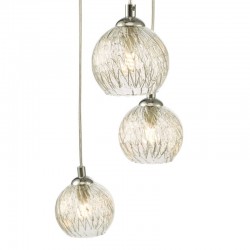 Federico - Black 5 Light Cluster Pendant with Clear Wire Glass Federico - Black 5 Light Cluster Pendant with Clear Wire Glass