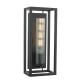 Dar-FEL0722 - Felipe - Black with Ribbed Glass Single Wall Lamp
