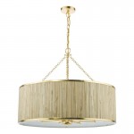 Fenella - Gold 8 Light Pendant with Natural Seagrass Shade Fenella - Gold 8 Light Pendant with Natural Seagrass Shade