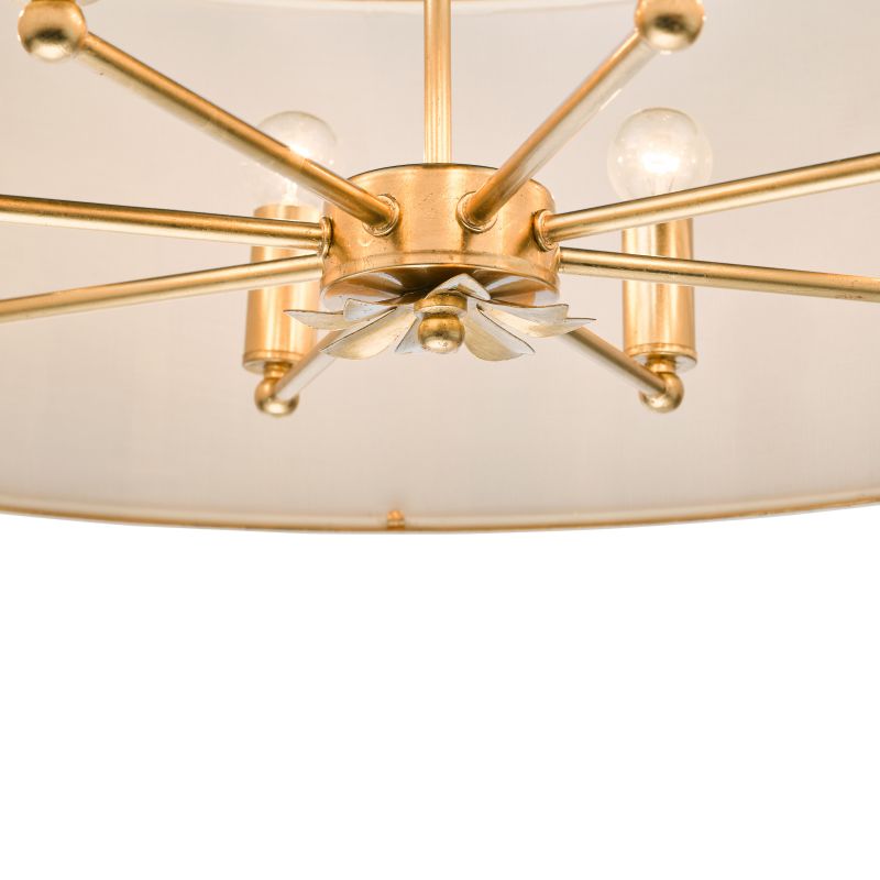 Dar-FEN0835 - Fenella - Gold 8 Light Pendant with Natural Seagrass Shade