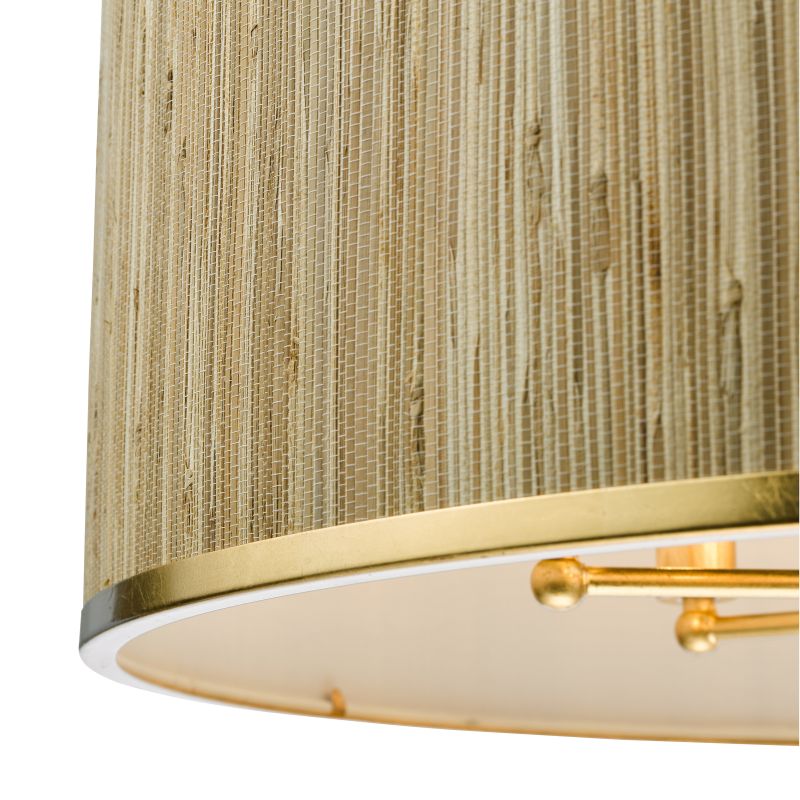 Dar-FEN0835 - Fenella - Gold 8 Light Pendant with Natural Seagrass Shade