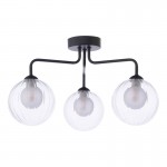 Feya - Black 3 Light Semi Flush with Double Glasses