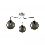 Feya - Chrome 3 Light Semi Flush with Smoked Mirrored Glass Feya - Chrome 3 Light Semi Flush with Smoked Mirrored Glass
