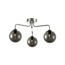 Feya - Chrome 3 Light Semi Flush with Smoked Mirrored Glass Feya - Chrome 3 Light Semi Flush with Smoked Mirrored Glass