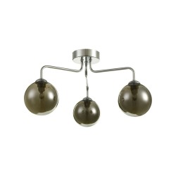 Feya - Chrome 3 Light Semi Flush with Smoked Mirrored Glass Feya - Chrome 3 Light Semi Flush with Smoked Mirrored Glass