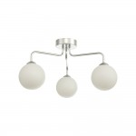 Feya - Chrome 3 Light Semi Flush with White Glass Feya - Chrome 3 Light Semi Flush with White Glass
