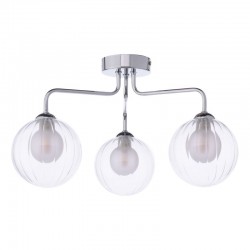 Feya - Chrome 3 Light Semi Flush with Double Glasses Feya - Chrome 3 Light Semi Flush with Double Glasses