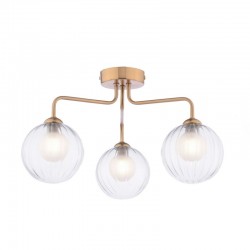 Feya - Antique Bronze 3 Light Semi Flush with Double Glasses Feya - Antique Bronze 3 Light Semi Flush with Double Glasses