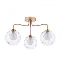 Feya - Antique Bronze 3 Light Semi Flush with Double Glasses Feya - Antique Bronze 3 Light Semi Flush with Double Glasses