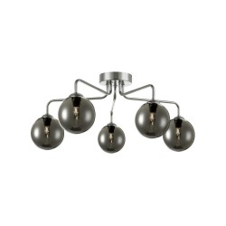 Feya - Chrome 5 Light Semi Flush with Smoked Mirrored Glass Feya - Chrome 5 Light Semi Flush with Smoked Mirrored Glass