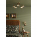 Feya - Antique Bronze 5 Light Semi Flush with Amber Dimpled Glass Feya - Antique Bronze 5 Light Semi Flush with Amber Dimpled Glass