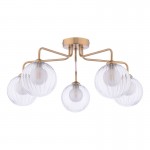 Feya - Antique Bronze 5 Light Semi Flush with Double Glasses Feya - Antique Bronze 5 Light Semi Flush with Double Glasses