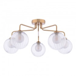 Feya - Antique Bronze 5 Light Semi Flush with Double Glasses Feya - Antique Bronze 5 Light Semi Flush with Double Glasses