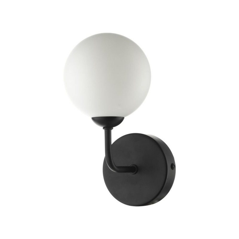 Dar-FEY0722-02 - Feya - White Glass & Black Wall Lamp