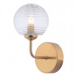 Feya - Antique Bronze Wall Lamp with Clear Ribbed Glass Feya - Antique Bronze Wall Lamp with Clear Ribbed Glass
