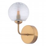 Feya - Antique Bronze Wall Lamp with Clear Ribbed Glass Feya - Antique Bronze Wall Lamp with Clear Ribbed Glass