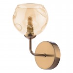 Feya - Antique Bronze Wall Lamp with Amber Dimpled Glass Feya - Antique Bronze Wall Lamp with Amber Dimpled Glass