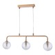 Dar_Vol3-FEY6263-08 - Feya - Antique Bronze 3 Light over Island Fitting with Clear Ribbed Glass