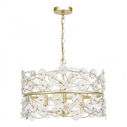 Fonda - Satin Gold 3 Light Pendant with Glass Flowers Fonda - Satin Gold 3 Light Pendant with Glass Flowers