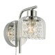 Dar-FOR0750 - Forseti - Chrome Wall Lamp with Ribbed Glass & Crystal IP44