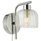 Dar-FOR0750 - Forseti - Chrome Wall Lamp with Ribbed Glass & Crystal IP44