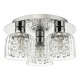 Dar-FOR5350 - Forseti - Chrome 3 Light Semi Flush with Ribbed Glass & Crystal IP44