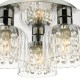 Dar-FOR5350 - Forseti - Chrome 3 Light Semi Flush with Ribbed Glass & Crystal IP44